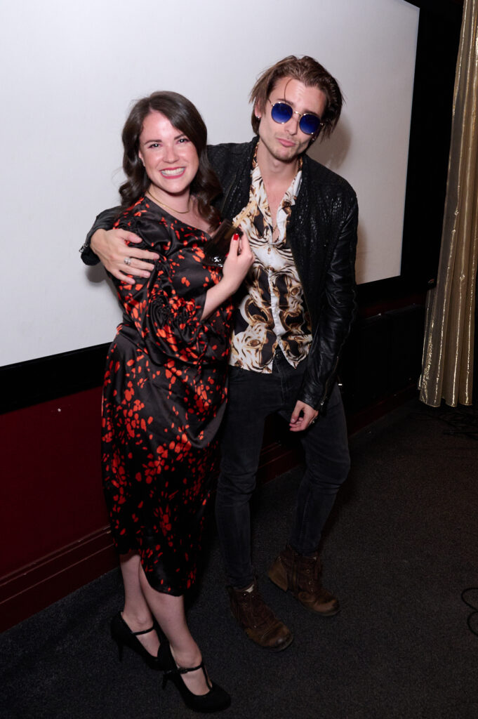 Emma Riches accepts Best Music Award for NoGoLand from Elijah Rowen © Alan West